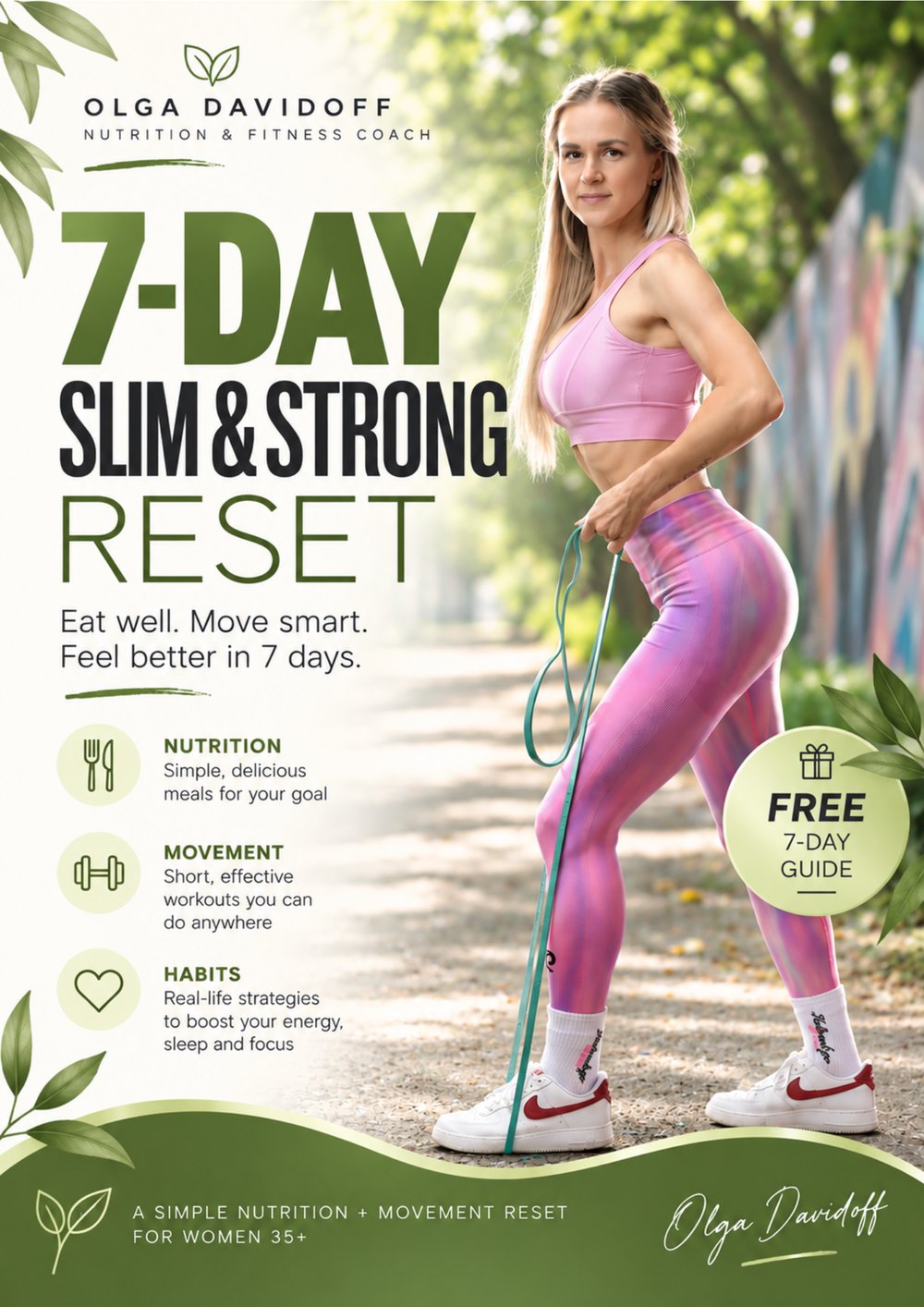 Cover of the free 7-Day Slim & Strong Reset guide by Olga Davidoff